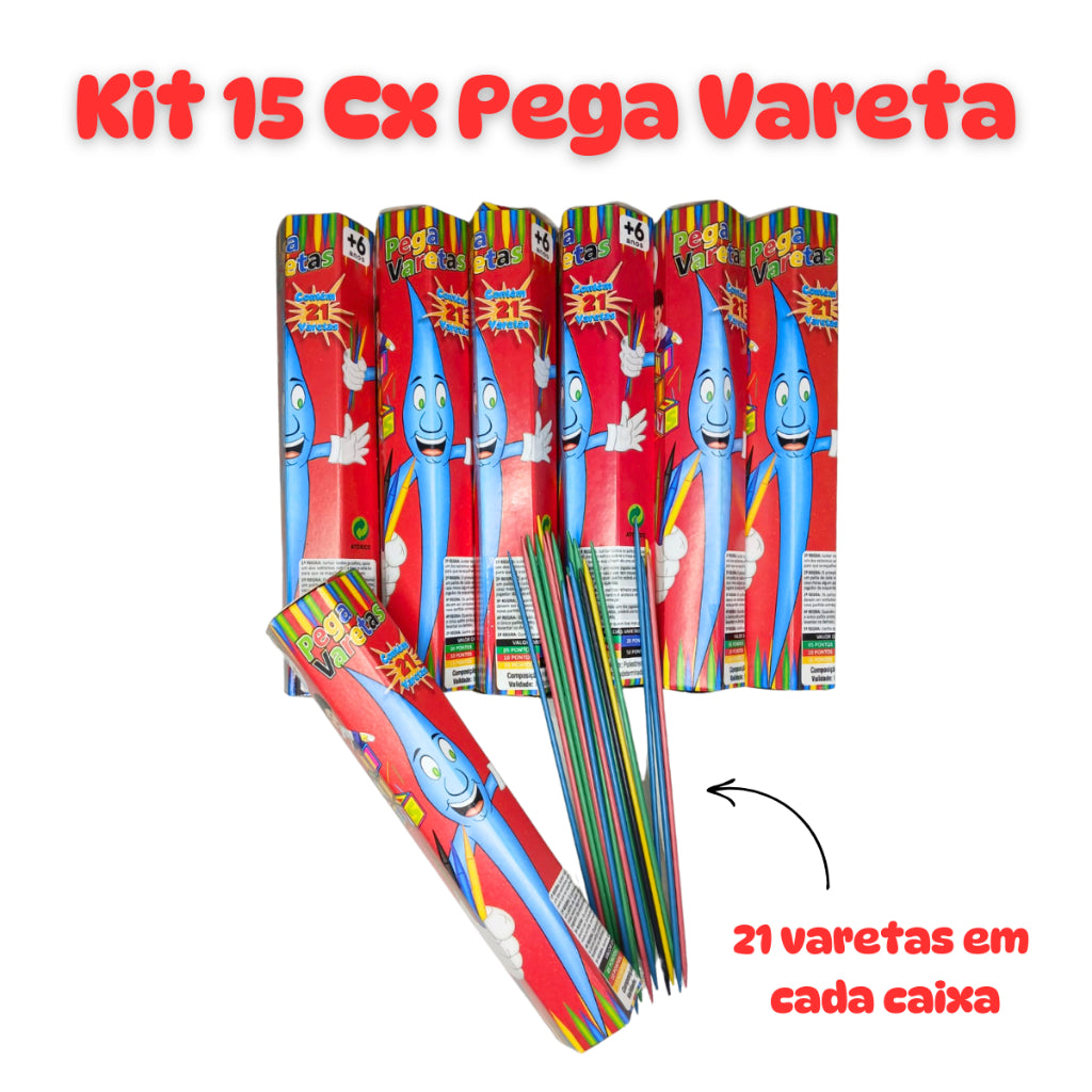 15 Jogo Pega Vareta Brinquedo Educativo p/ Kit Festa Lembrancinha Prenda Infantil