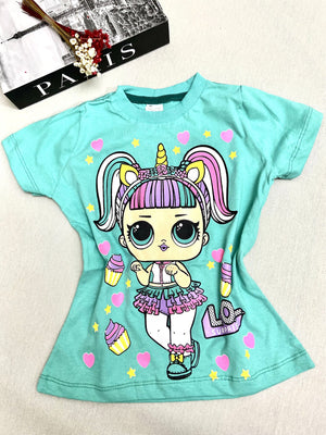 Camiseta Algodão Menina Verão LOL