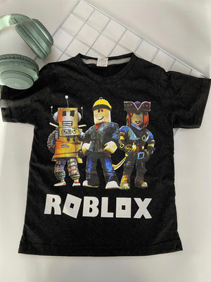 Camiseta de Algodão Verão Menino Personagem