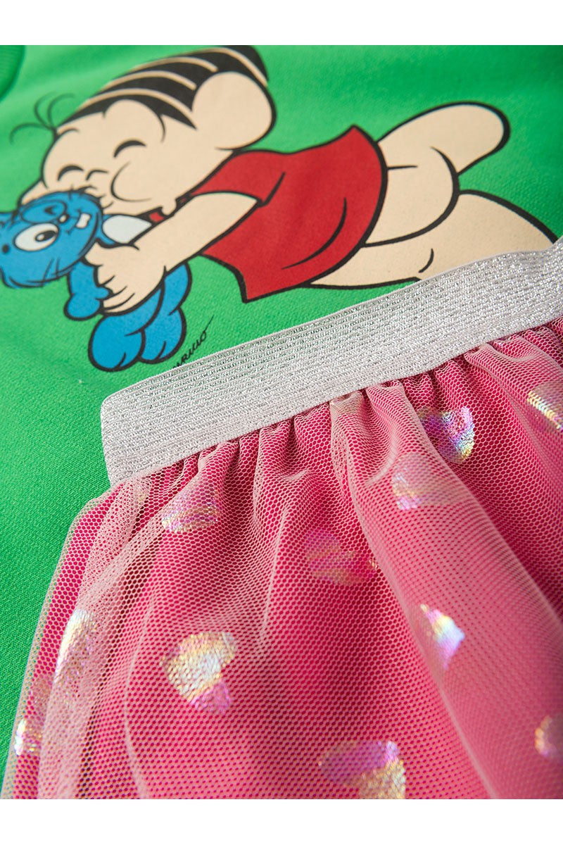 Conjunto Feminino Infantil Corações Holográficos - Turma da Mônica