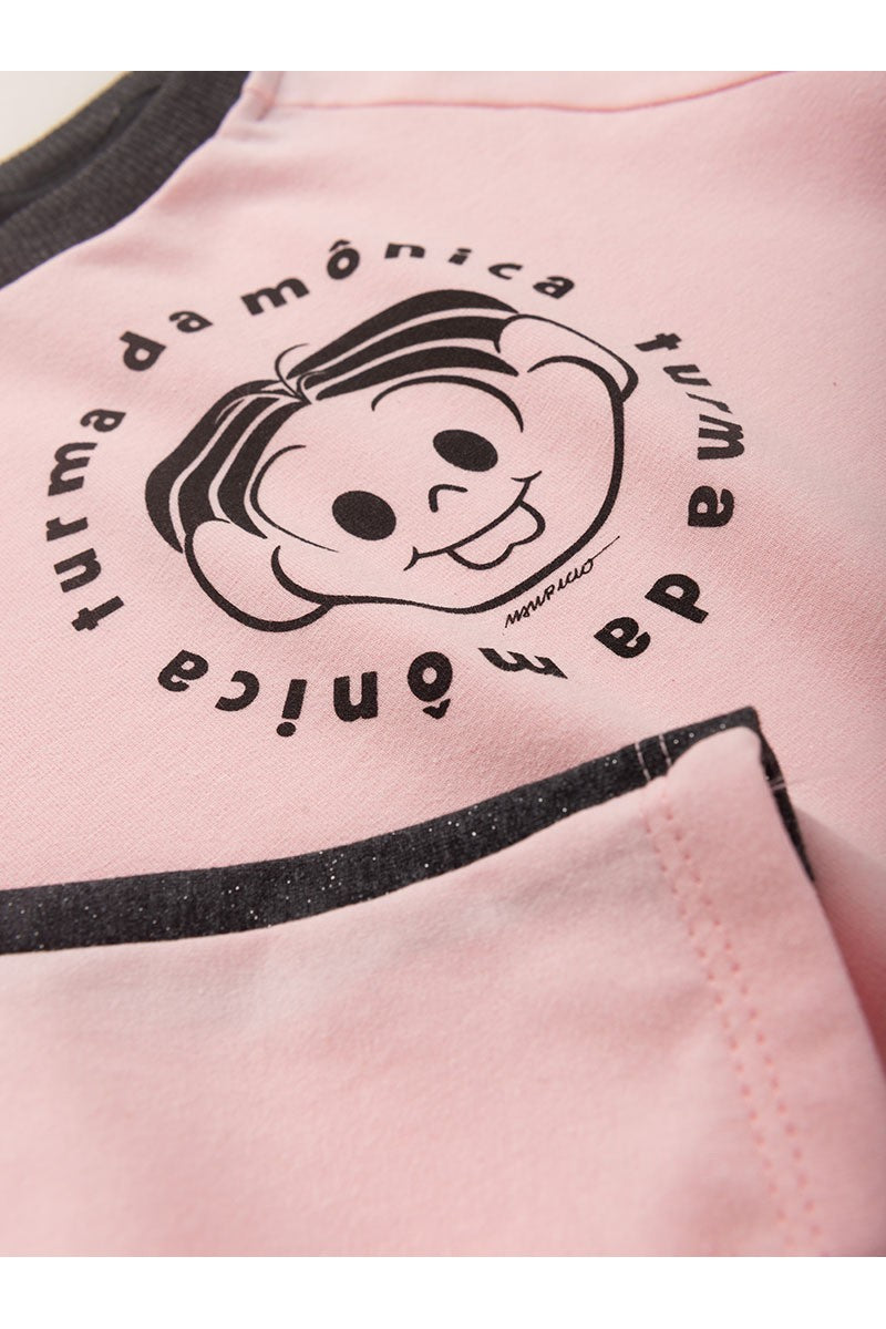 Conjunto Feminino Infantil Mônica Glitter - Turma da Mônica