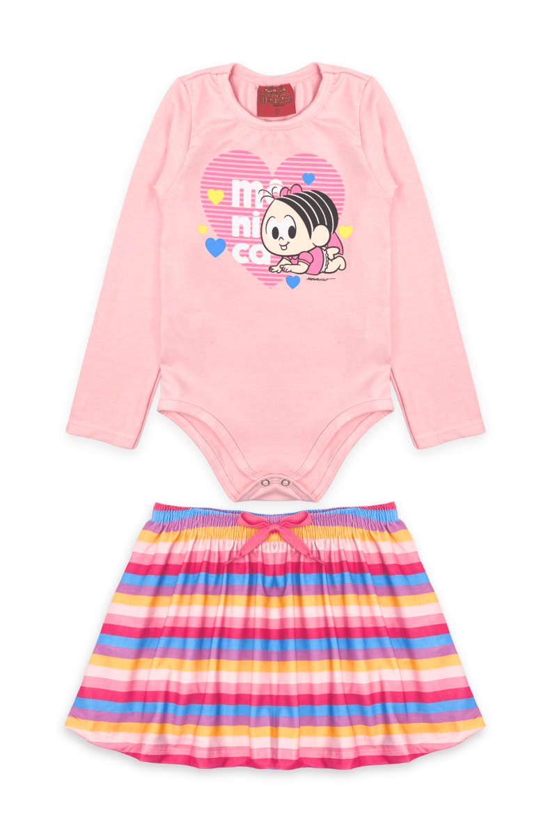 Conjunto Feminino Infantil Primeiros Passos - Turma da Mônica