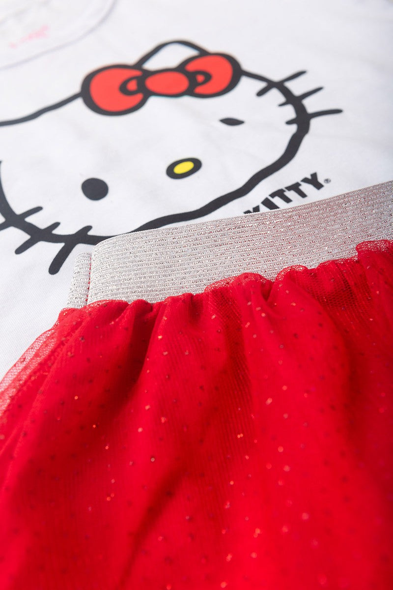 Conjunto Infantil Feminino Tule Detalhado - Hello Kitty