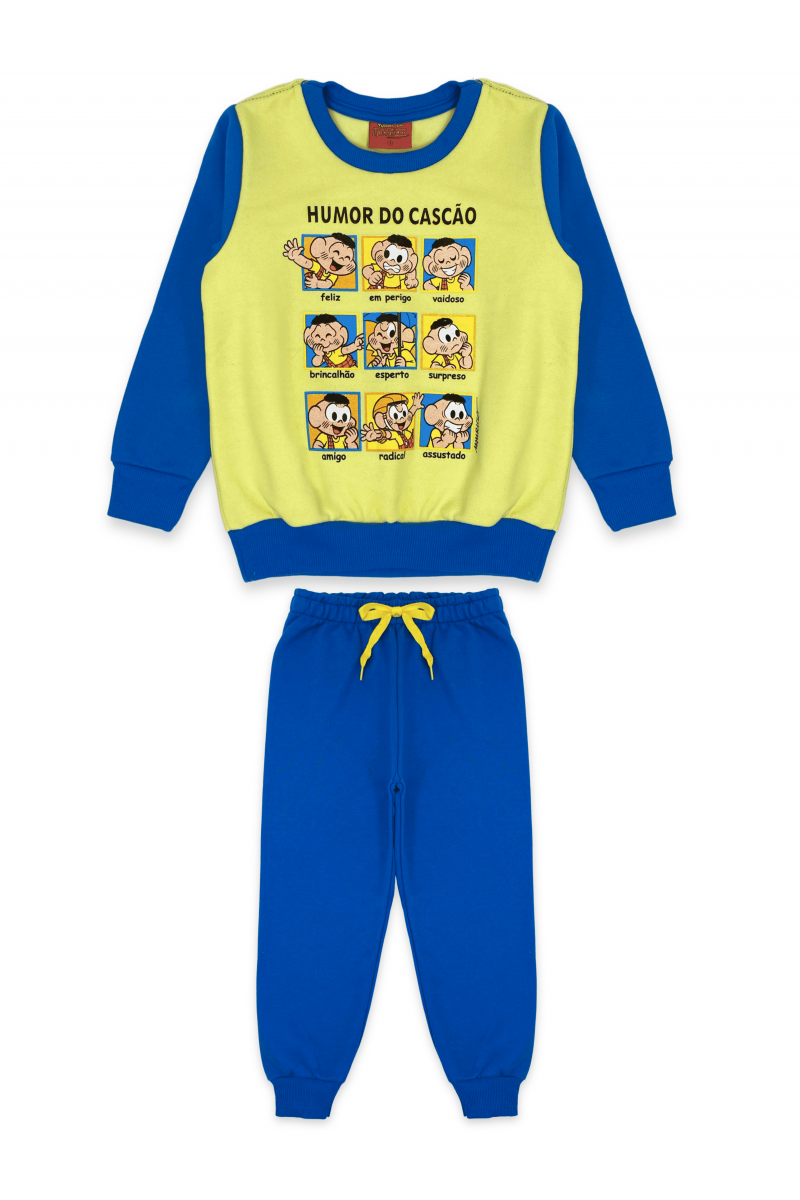 Conjunto Masculino Infantil Humor do Dia - Turma da Mônica