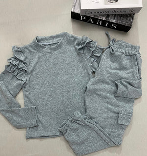 Conjunto Laura Calça e Blusa Lanzinha Verde Agua