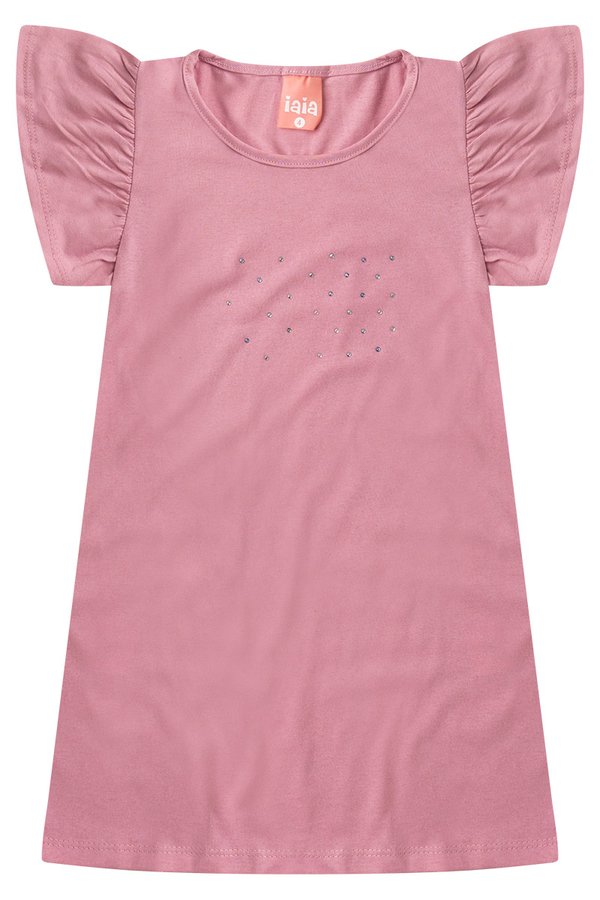 Vestido Infantil Menina Com Brilho Iaia Rosa Envelhecido