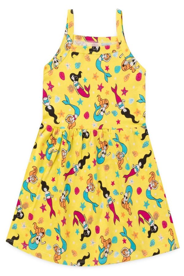Vestido Infantil Menina Sereia Iaia Amarelo
